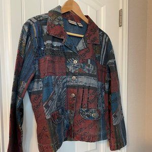 CHICO'S Beaded Jean Jacket Chico size 2